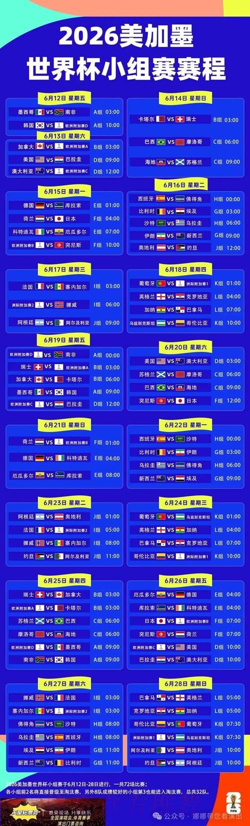 2026世界杯赛程时间全面解析,掌握赛程轻松看球更尽兴 2026世界杯赛程时间全面解析,掌握赛程轻松看球更尽兴