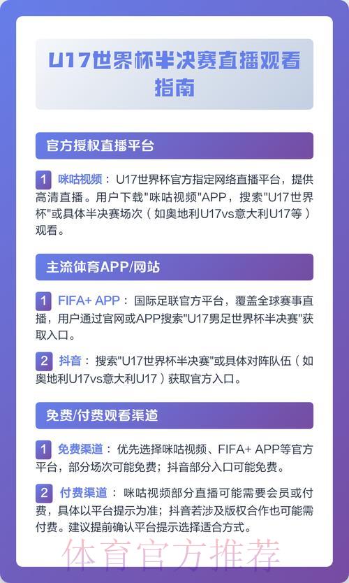 世界杯足球赛事直播观看指南 世界杯足球赛事直播观看指南